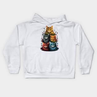 Cat Christmas Tree Kids Hoodie